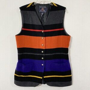 Vtg's 90 The Limited LARGE Southwestern WOOL BLEND Aztec Striped Vest WESTERN